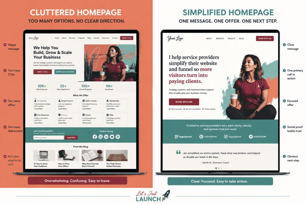 Difference between a good and bad homepage